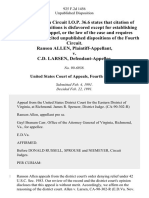 Ranson Allen v. C.D. Larsen, 925 F.2d 1456, 4th Cir. (1991)