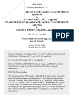 Teamsters Local 639-Employers Health Trust v. Cassidy Trucking, Inc., Teamsters Local 639-Employers Health Trust v. Cassidy Trucking, Inc., 646 F.2d 865, 4th Cir. (1981)