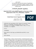 Dorothy Knight v. John Dalton, in His Official Capacity As Secretary of The Department of The Navy, 60 F.3d 823, 4th Cir. (1995)