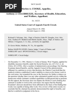 Marion A. Cooke v. Anthony J. Celebrezze, Secretary of Health, Education, and Welfare, 365 F.2d 425, 4th Cir. (1966)