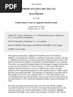 Southern States Life Ins. Co. v. Matthews, 205 F.2d 830, 4th Cir. (1953)