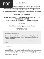 Bryan Willis v. Director, Office of Workers' Compensation Programs, United States Department of Labor, 878 F.2d 1431, 4th Cir. (1989)