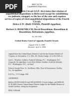 Debra S.W. (Ball) Timms v. Herbert S. Rosenblum David Rosenblum Rosenblum & Rosenblum, 900 F.2d 256, 4th Cir. (1990)