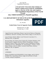 Alice Throckmorton v. U.S. Department of Health & Human Services, 911 F.2d 725, 4th Cir. (1990)
