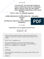 Ned N. Cary, Jr. v. Anheuser-Busch Companies, Inc., and Jim Babcock, Supervisor, Parker Hilliard, Union Steward, 945 F.2d 398, 4th Cir. (1991)