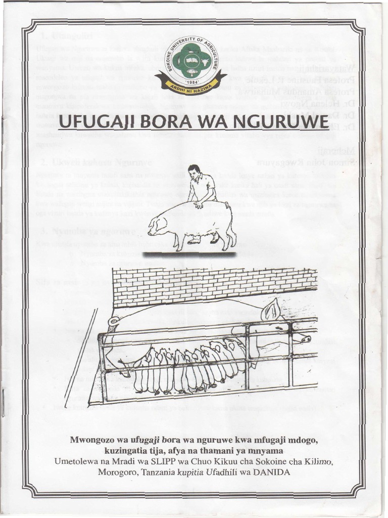 Mwongozo Wa Ufugaji Bora Wa Nguruwe Kwa Mfugaji Mdogo Pdf
