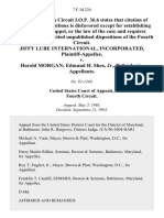 Jiffy Lube International, Incorporated v. Harold Morgan Edmund H. Shea, JR., 7 F.3d 224, 4th Cir. (1993)