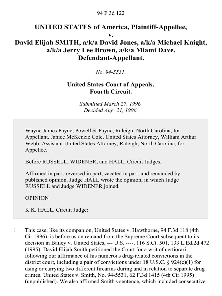 United States v. David Elijah Smith, A/K/A David Jones, A/K/A Michael ...