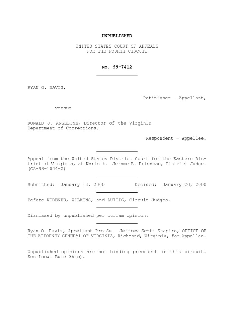 Davis v. Angelone, 4th Cir. (2000) | PDF