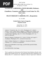 National Labor Relations Board, and Chauffeurs, Teamsters and Helpers Local Union No. 391, Intervenor v. Pilot Freight Carriers, Inc., 558 F.2d 205, 4th Cir. (1977)