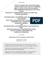 Raymond A. Underwood Linda Sue Underwood v. Fluor Daniel, Incorporated Fluor Corporation Group Health Plan Fluor Corporation Fluor Corporation Group Health Plan, Plan Administrator, and Fluor Daniel, Incorporated, Group Health Plan Fluor Daniel, Incorporated, Group Health Plan Claims Review Committee, Individually and Collectively, 106 F.3d 394, 4th Cir. (1997)