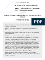 Cleveland B. Walton v. Kenneth S. Apfel, Commissioner of Social Security, 235 F.3d 184, 4th Cir. (2000)