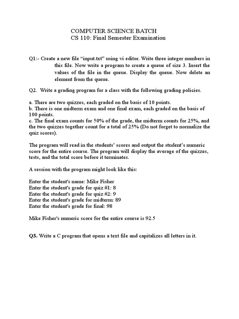 CS110 - Finalsem - COMPUTER BATCH | PDF