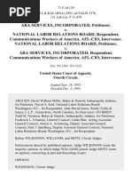 Ara Services, Incorporated v. National Labor Relations Board, Communications Workers of America, Afl-Cio, Intervenor. National Labor Relations Board v. Ara Services, Incorporated, Communications Workers of America, Afl-Cio, Intervenor, 71 F.3d 129, 4th Cir. (1995)