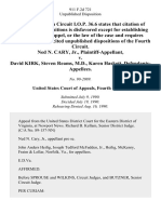Ned N. Cary, Jr. v. David Kirk, Steven Reams, M.D., Karen Haskett, 911 F.2d 721, 4th Cir. (1990)