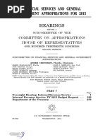 HOUSE HEARING, 113TH CONGRESS - FINANCIAL SERVICES AND GENERAL GOVERNMENT APPROPRIATIONS FOR 2015