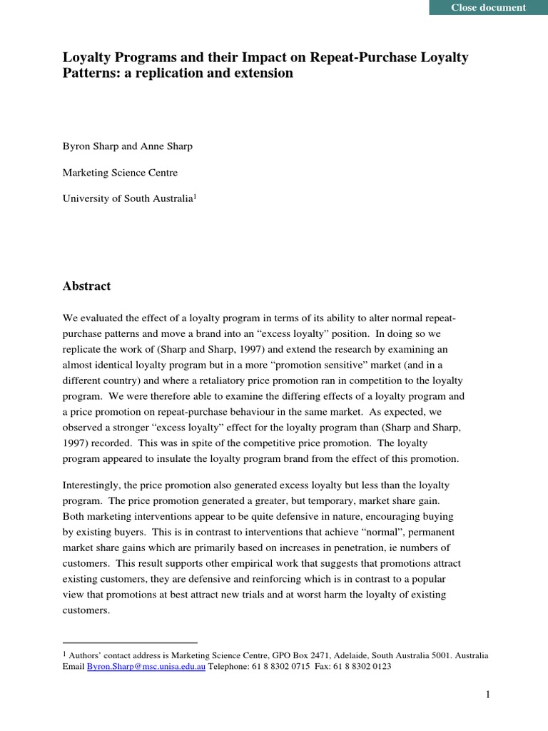 Loyalty Programs and Their Impact On Repeat-Purchase Loyalty Patterns ...