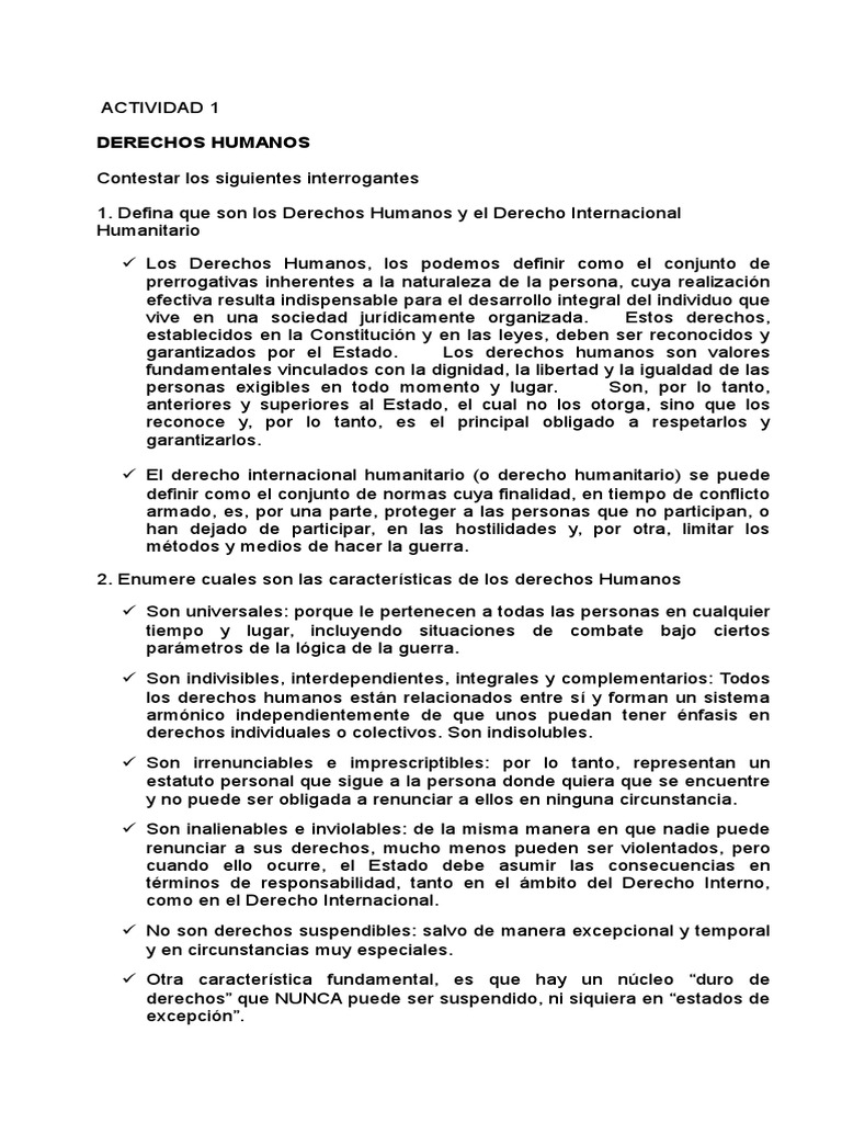 Núcleo Duro de los Derechos Humanos | PDF | Ley humanitaria ...