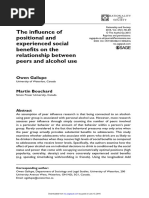 Gallupe & Bouchard (2015) - The influence of positional and experienced social benefits on the relationship between peers and alcohol use