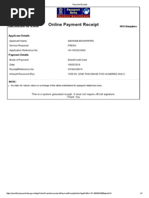 Payment Receipt