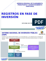 Registros en Fase de Inversión