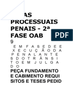 PEÇAS PROCESSUAIS PENAIS - 2a FASE OAB