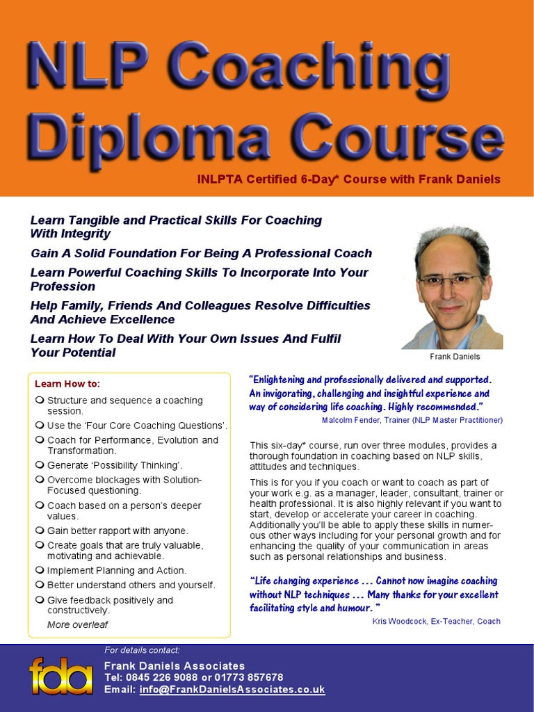 NLP Coaching Diploma Course Overview | PDF | Neuro Linguistic ...