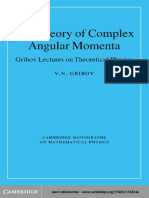 The Theory of Complex Angular Momenta - Gribov Lectures On Theoretical Physics (CUP)