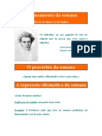 O pensamento, provérbio e expressão idiomática da semana - De 31 de Maio a 6 de Junho