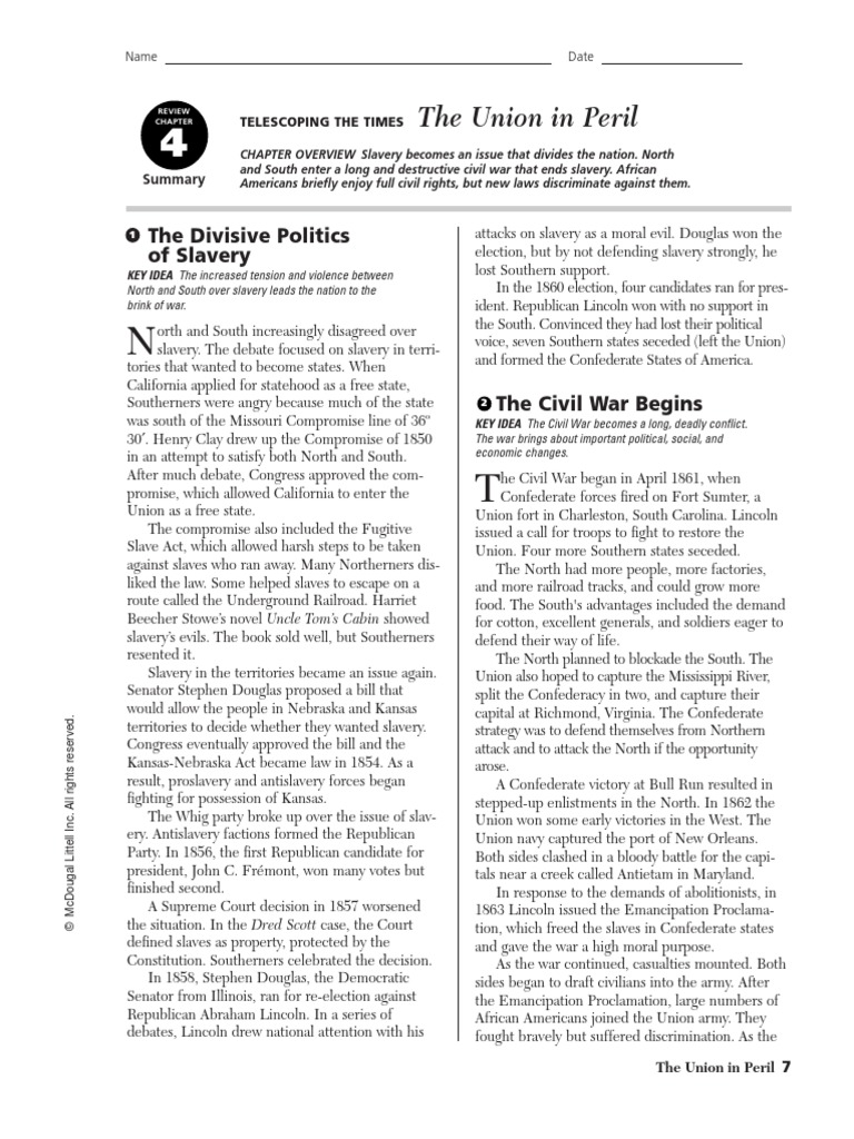 Telescoping The Times Civil War Confederate States Of America Reconstruction Era