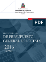 Proyecto de Ley de Presupuesto General Del Estado 2016 - ToMO I