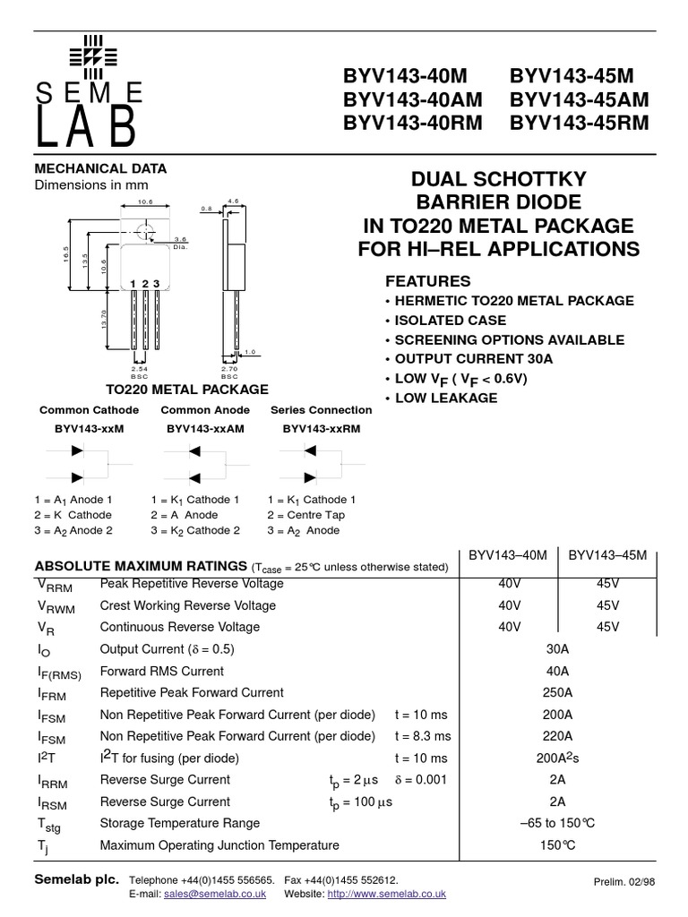 Byv143-40m Byv143-45m Byv143-40am Byv143-45am Byv143-40rm Byv143-45rm | PDF