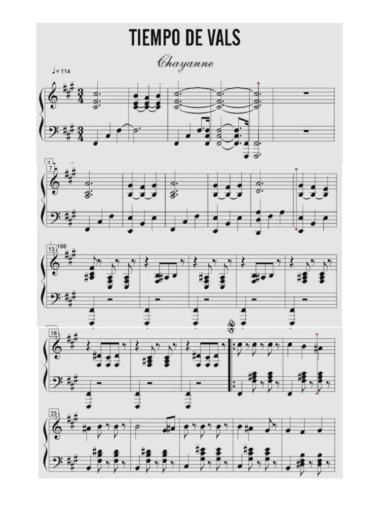 Tiempo de Vals - Partitura Piano | PDF