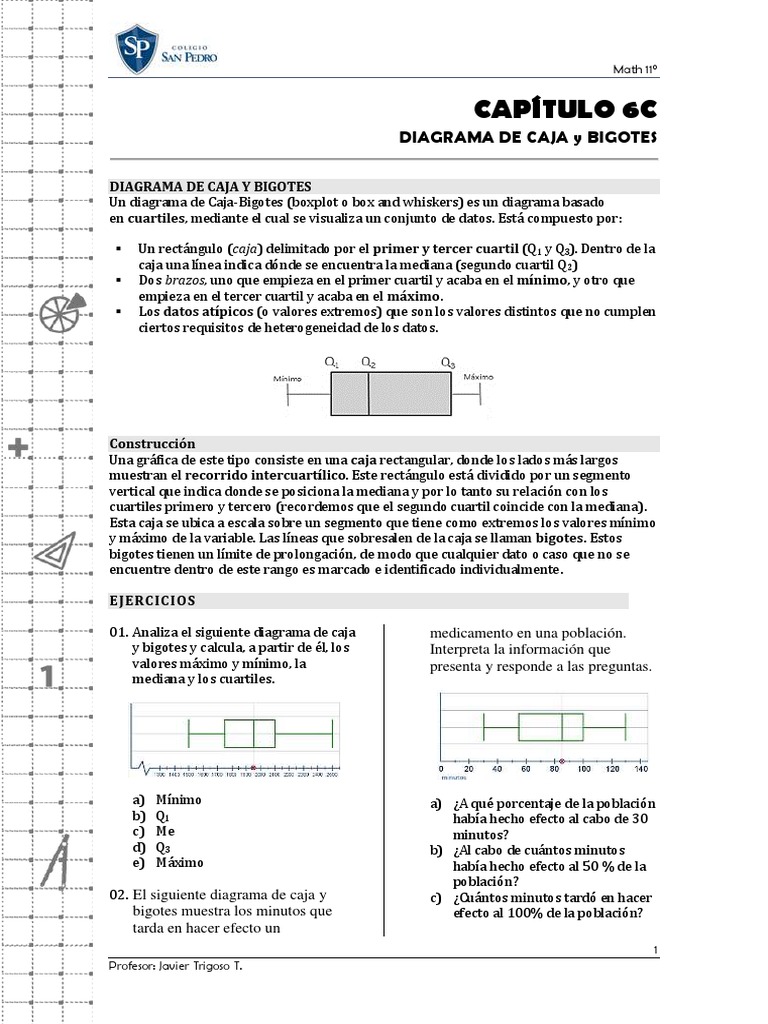 Cap 6C. Diagrama de Caja y Bigotes | PDF | Cuantil | Mediana, image size:768x1024