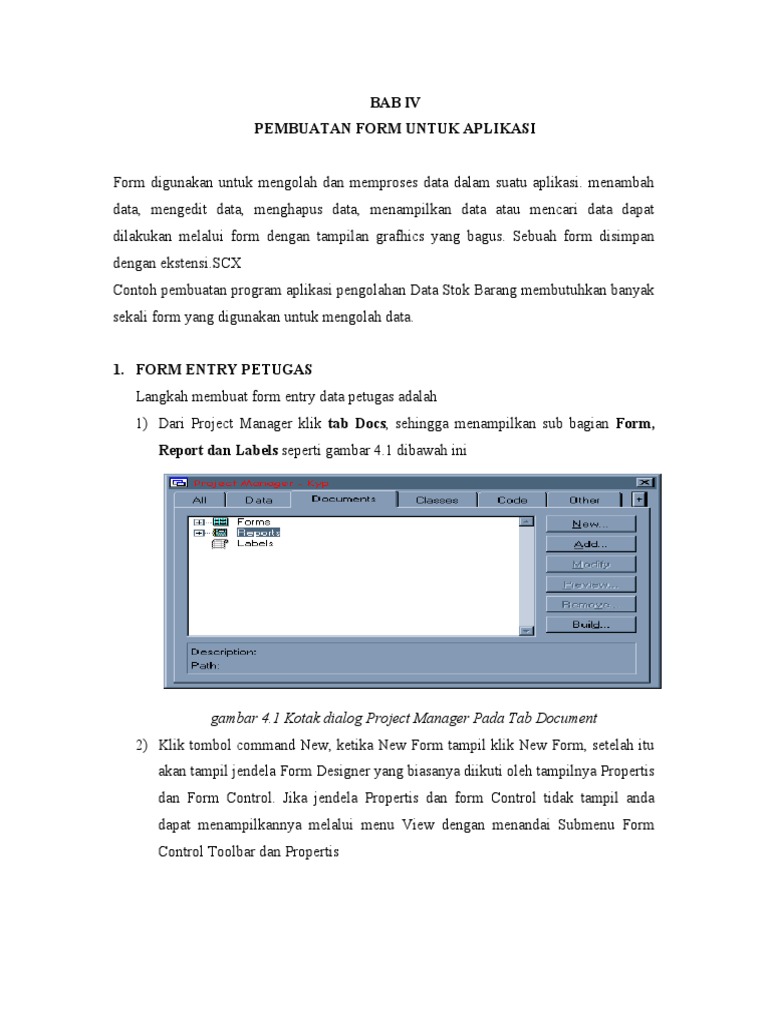 Panduan Pembuatan Form Aplikasi Data | PDF