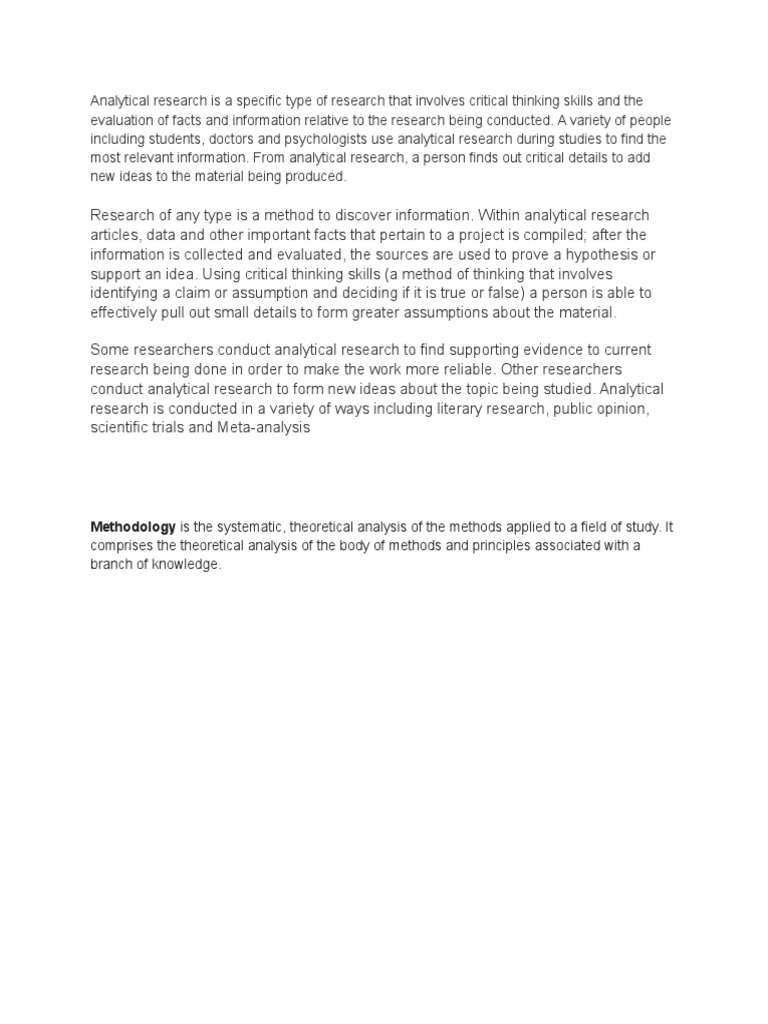 Understanding Analytical Research Methods | PDF | Science & Mathematics