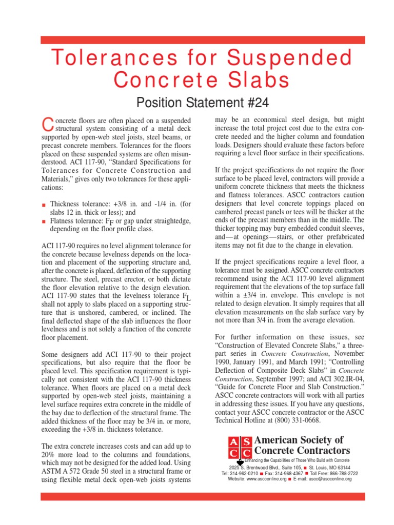 Slab Tolerance Concrete Precast Concrete
