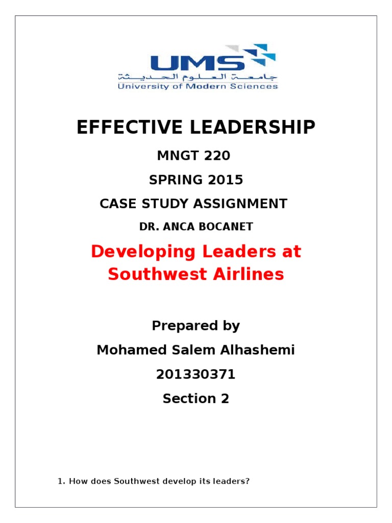 case study about leadership