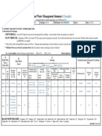 Ballast Water Management Summary Example