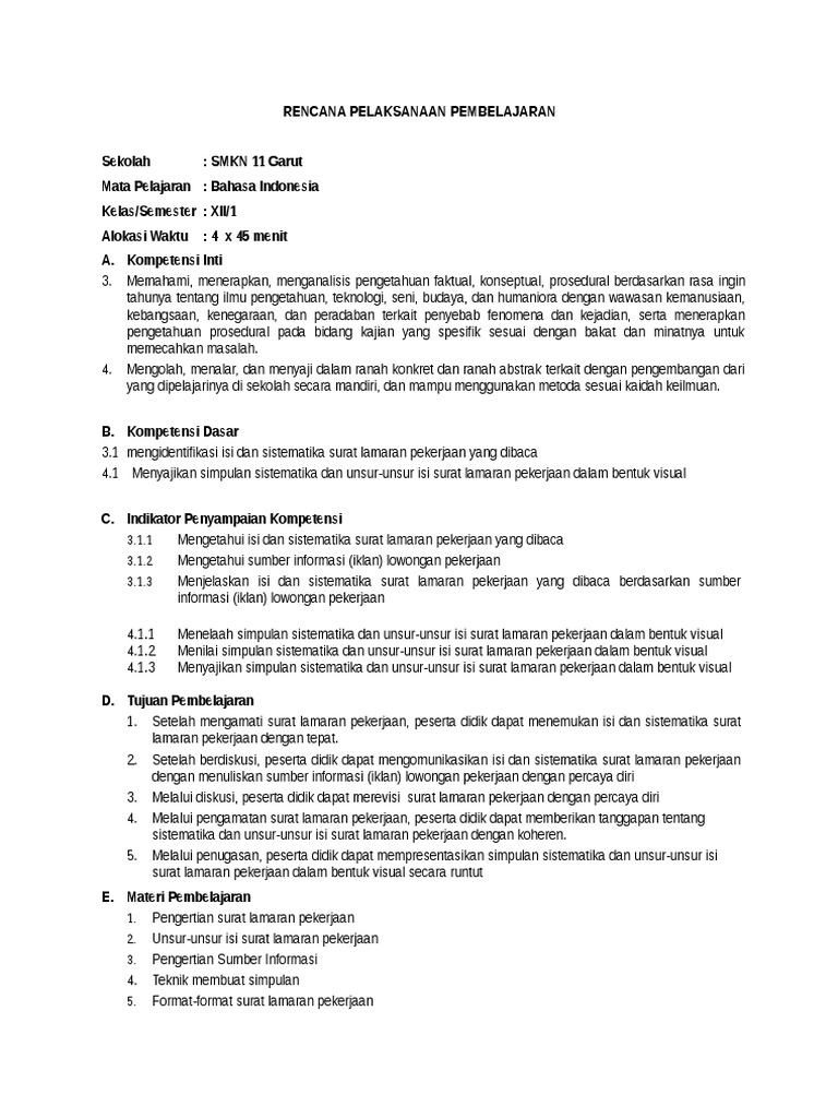 Isi Dan Sistematika Surat Lamaran Pekerjaan