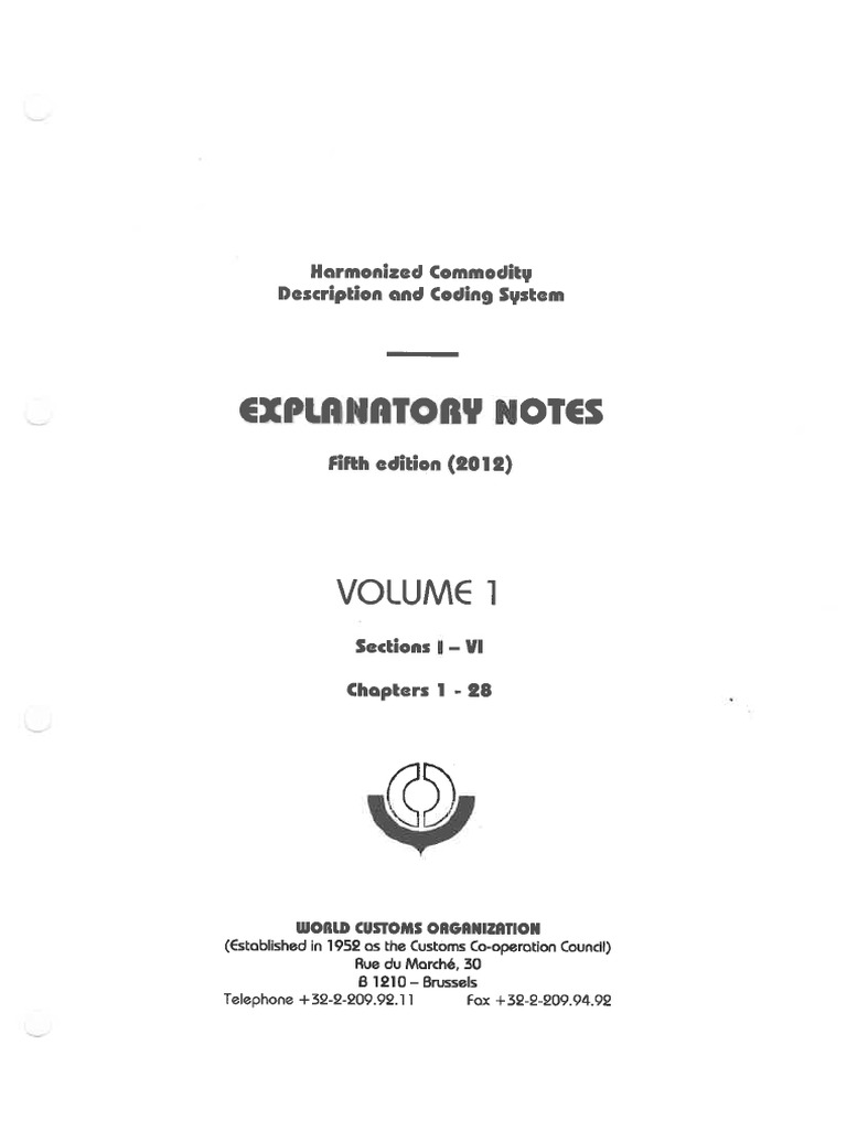 Explanatory Notes To The HS Fifth Edition PDF Textiles Yarn