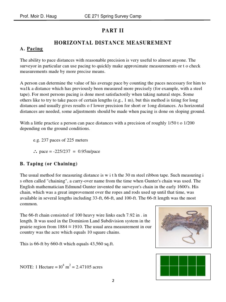 Tape Correction Exmaple Surveying Metre