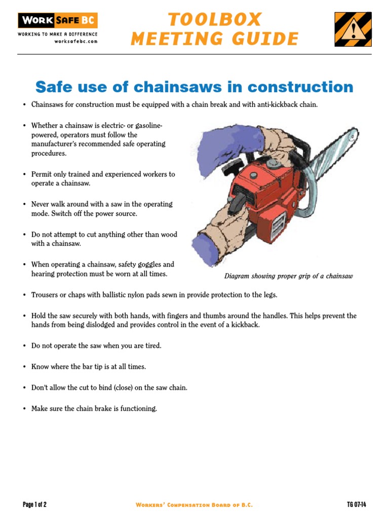 Chainsaw Safety for Construction Workers | PDF