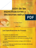 Descripción de las Especificaciones de Sistemas