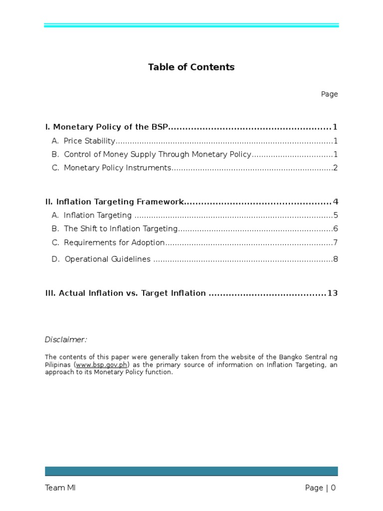 BSP Inflation Targeting Framework Overview | PDF | Repurchase Agreement ...