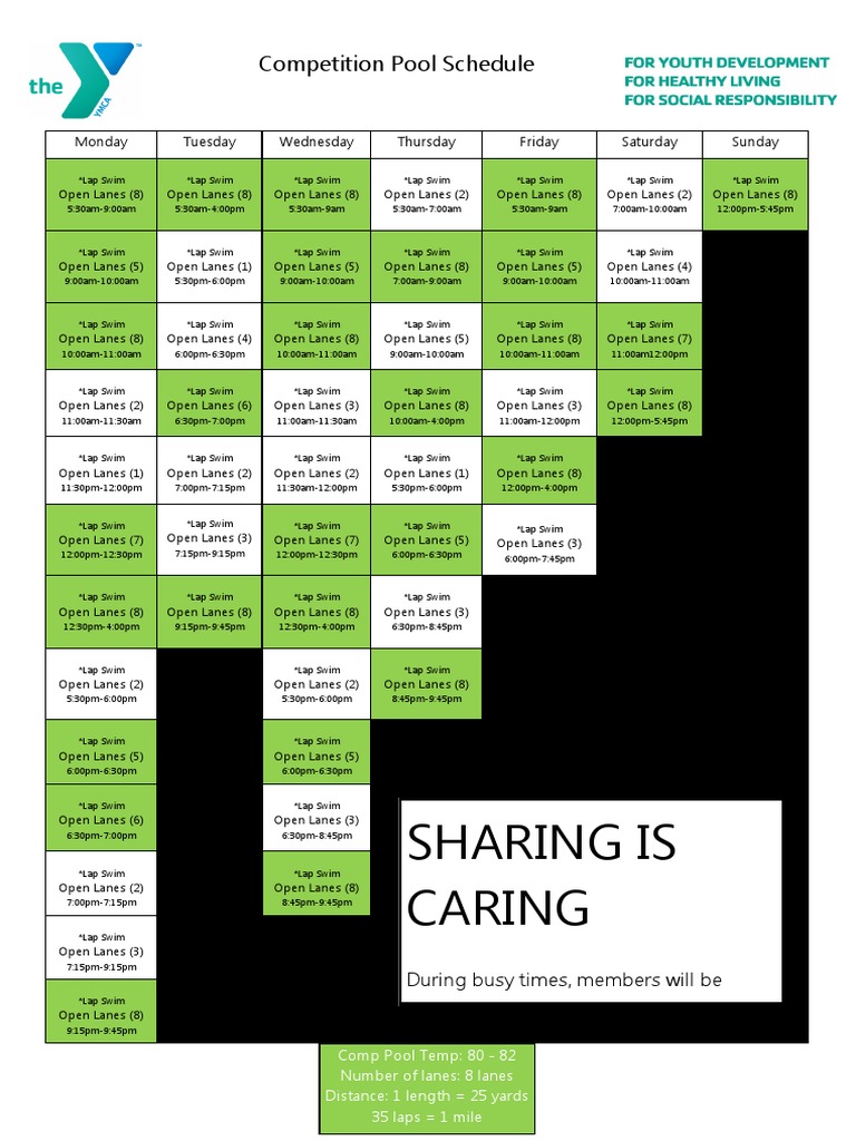 YMCA Pool Times PDF