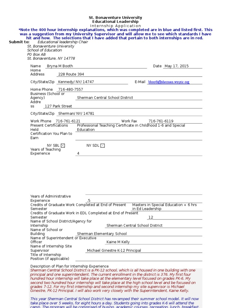 Company internship proposal sample picture