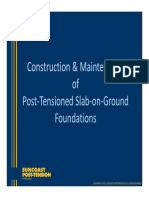 Construction & Maintenance of Post Tensioned Slab On Ground Foundations