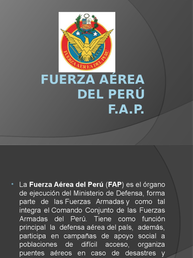 Fuerza Aerea Del Peru Diapositivas Oficial General Teniente
