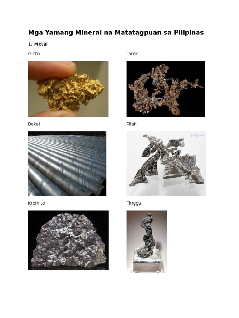 Yamang Mineral Chart